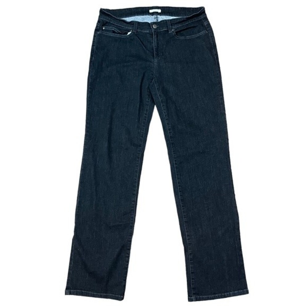 Eileen Fisher Black Straight Leg Denim Jeans Size 10 Women